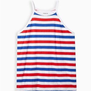 Torrid Heritage Red and Blue Striped Retro Look Tank Top